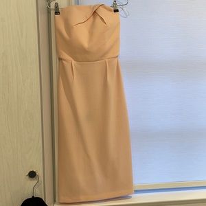 Roland Mouret for Bergdorf’s pink strapless midi dress